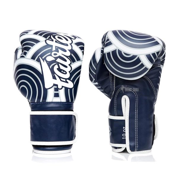 Fairtex BGV14BLU Japanese Art Blue Wave Boxing Gloves