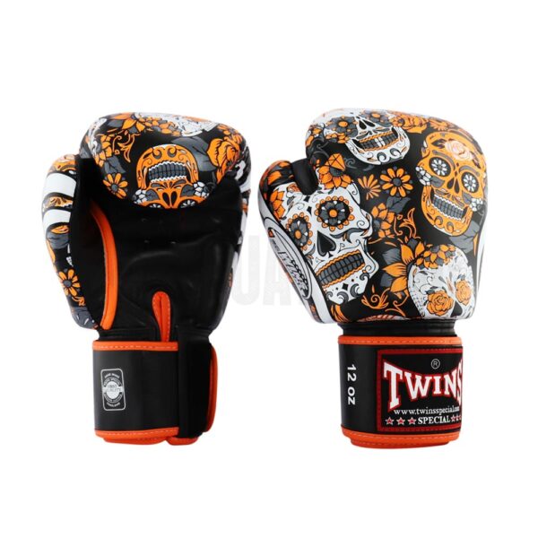 Twins Skull Boxing Gloves FBGVL3-53 Orange