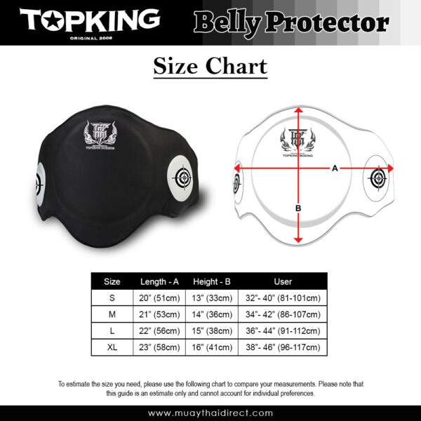 Top King TKBPUV Belly Pad Size Chart