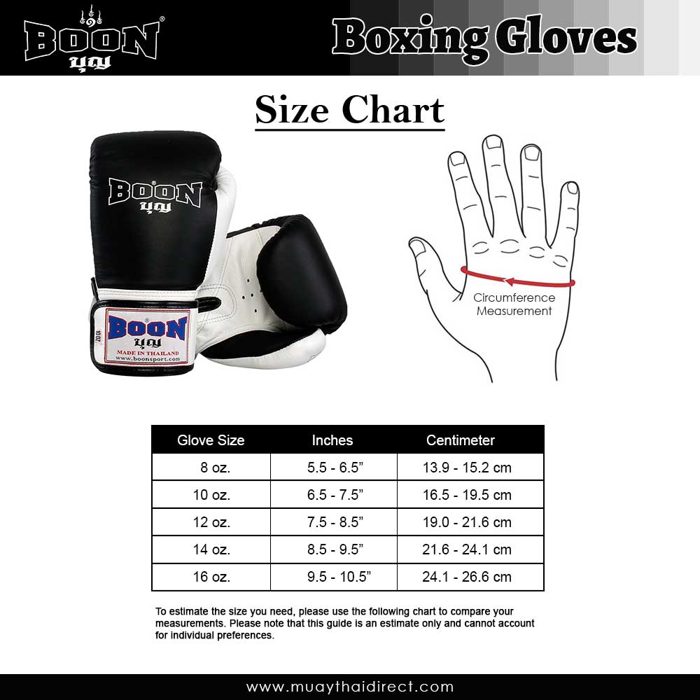 Boxing Glove Sizing Chart